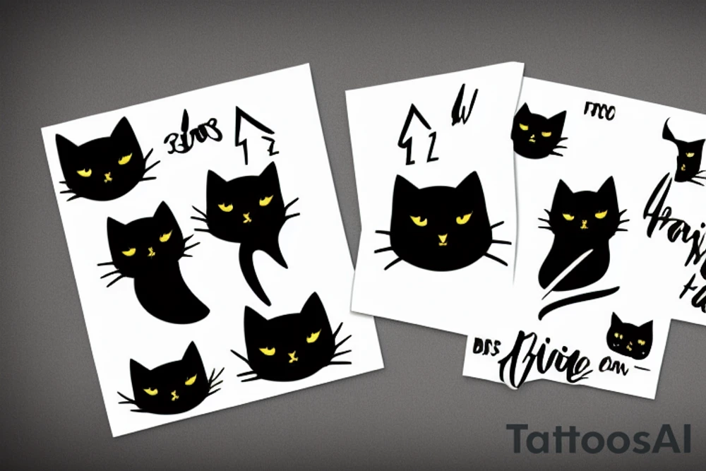 two black cats fighting tattoo idea
