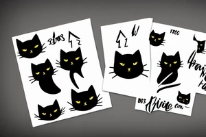 two black cats fighting tattoo idea