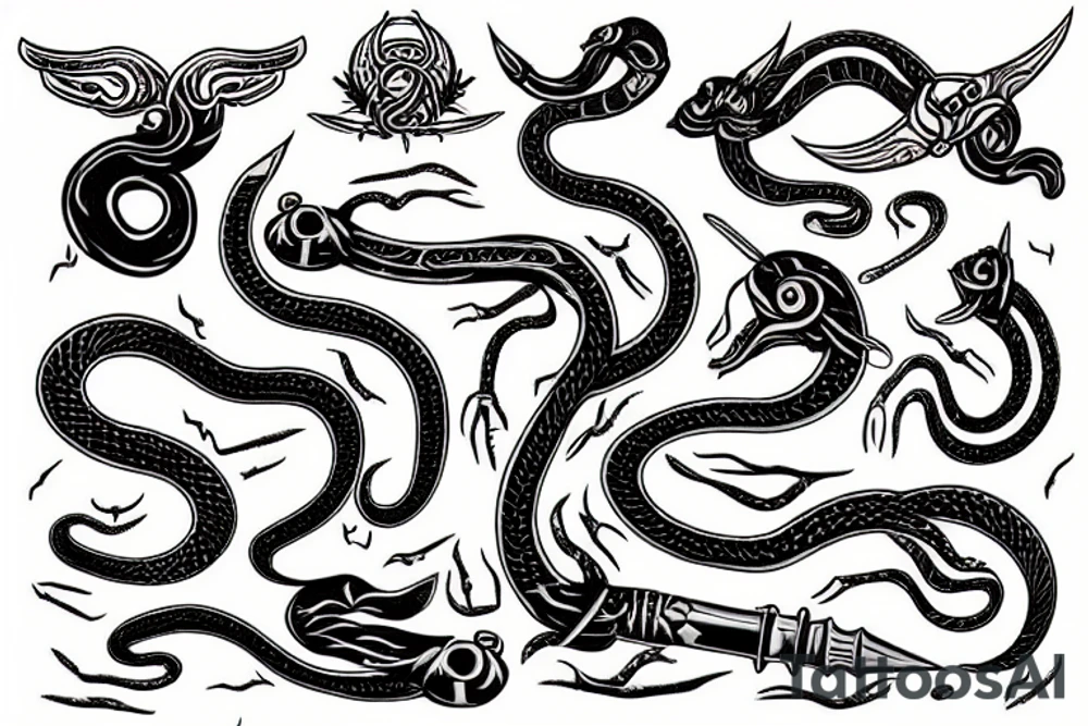 Serpent and Dagger tattoo idea