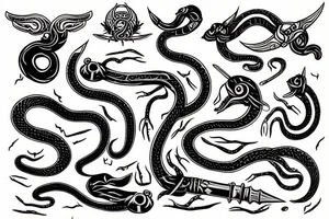 Serpent and Dagger tattoo idea