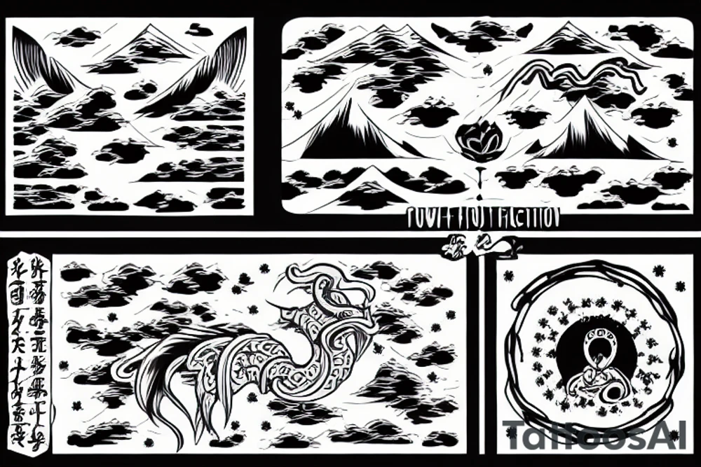 dojo with waterfall tattoo idea