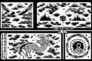 dojo with waterfall tattoo idea