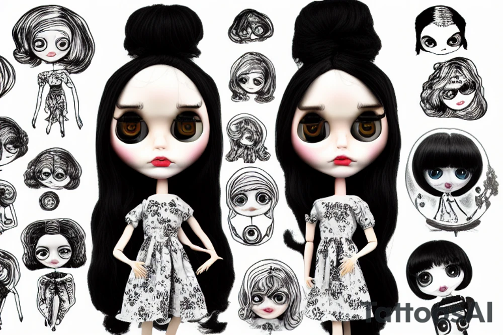 Big eyes blythe doll tattoo idea