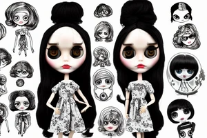 Big eyes blythe doll tattoo idea