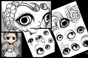 Big eyes blythe doll tattoo idea