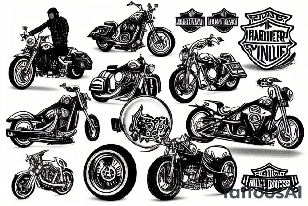 a programmer riding harley davidson tattoo idea