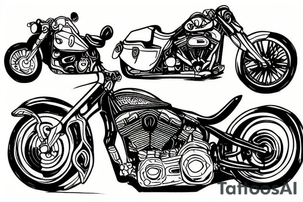 a programmer riding harley davidson tattoo idea