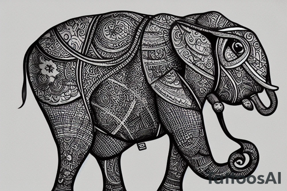 a programmer riding a elephant tattoo idea