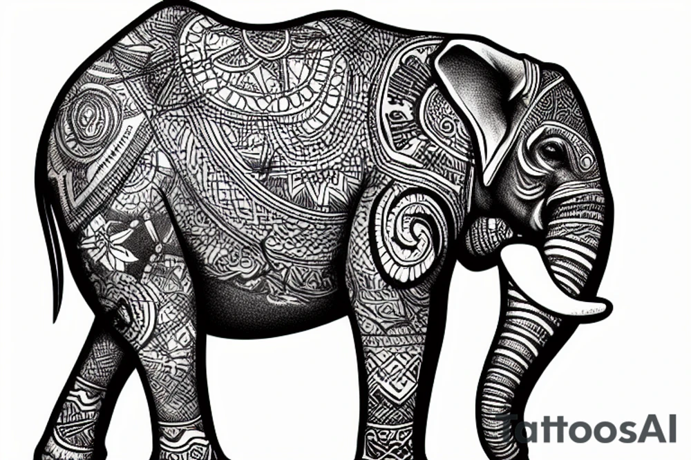 a programmer riding a elephant tattoo idea