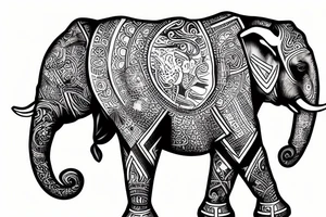 a programmer riding a elephant tattoo idea