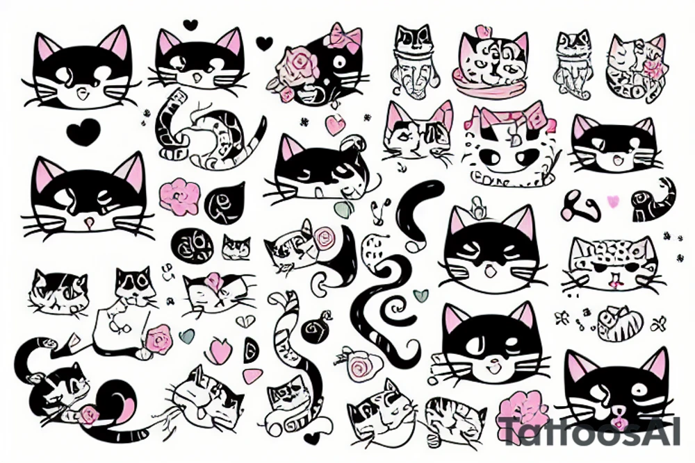 Cute cat tattoo idea