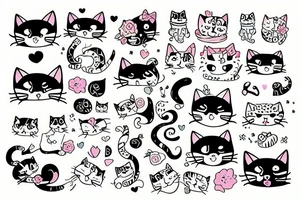 Cute cat tattoo idea