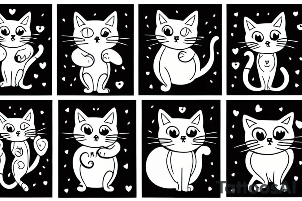 Cute cat tattoo idea