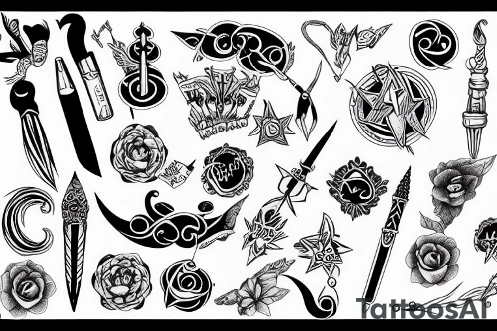 a magic wand tattoo idea