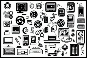 computer interface with icons tattoo idea