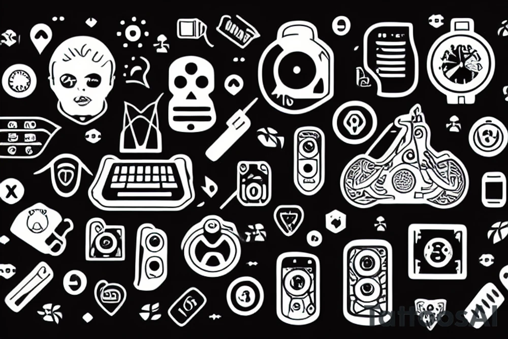 computer interface with icons tattoo idea