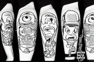 sausage on a skateboard tattoo idea