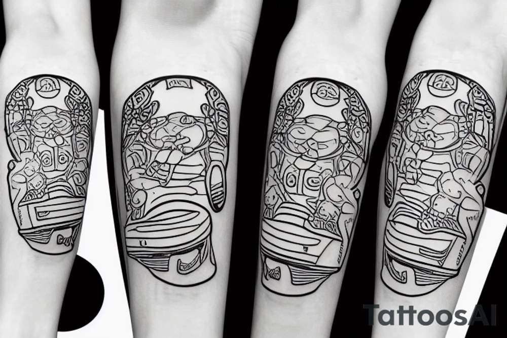 sausage on a skateboard tattoo idea