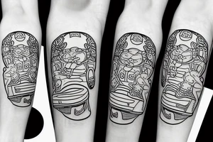 sausage on a skateboard tattoo idea