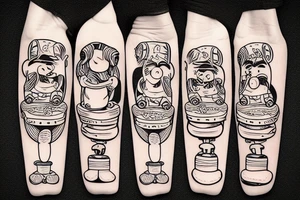sausage on a skateboard tattoo idea