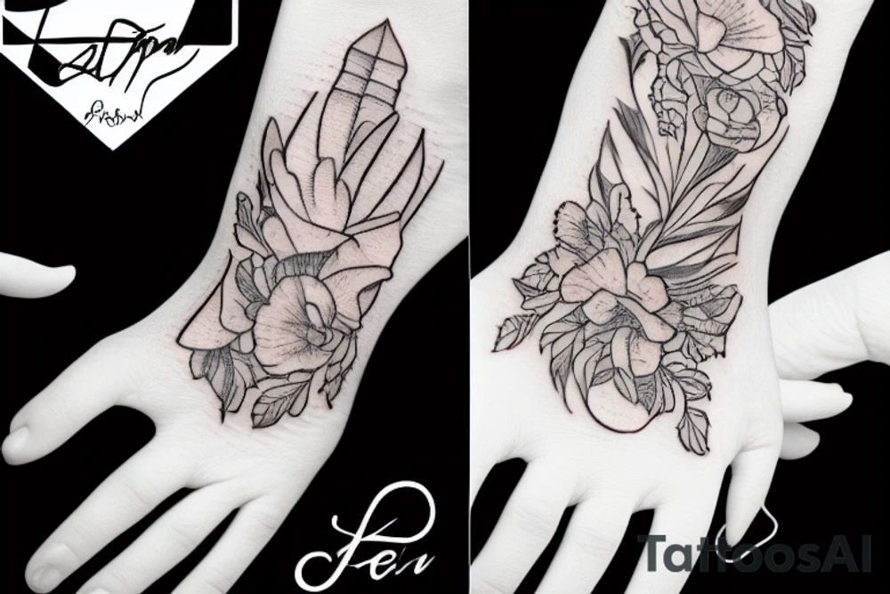 hand band tattoo idea