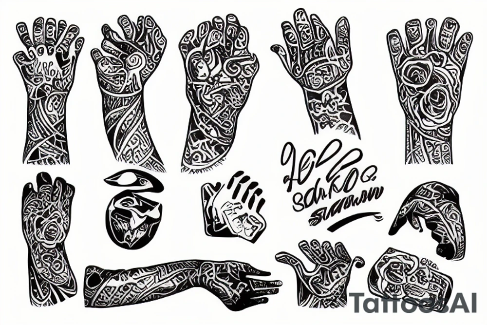 hand band tattoo idea