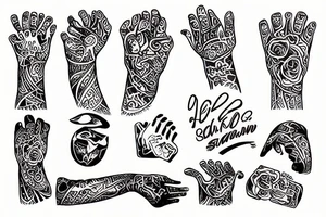 hand band tattoo idea