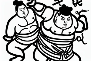 Japanese sumo wearing arabic clothes tattoo idea