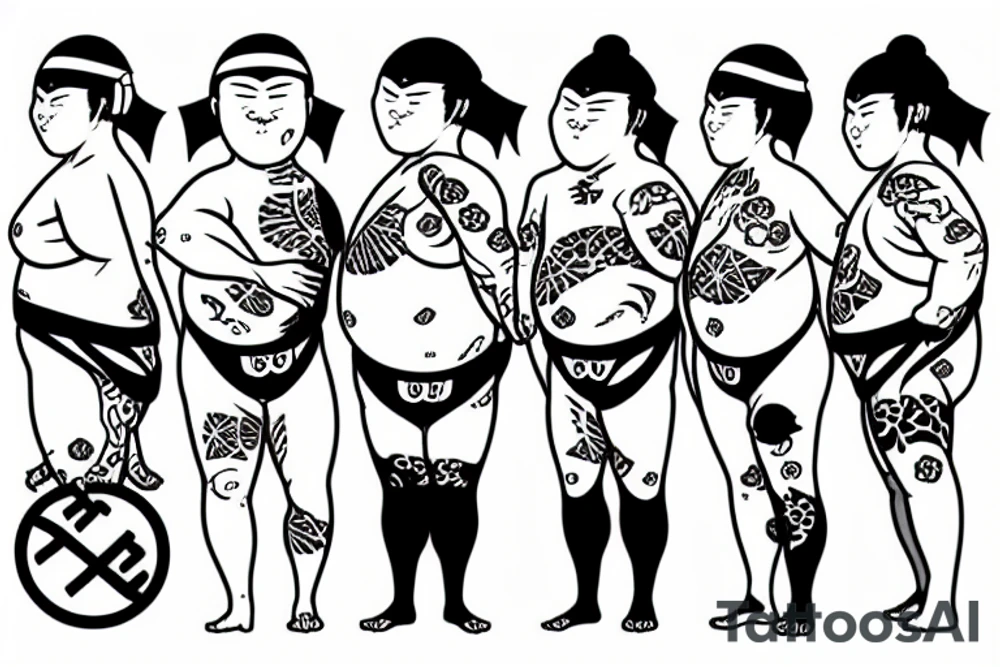 Japanese sumo with Hijab tattoo idea