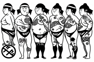 Japanese sumo with Hijab tattoo idea