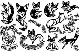 Fox jumping over sleeping dog tattoo idea