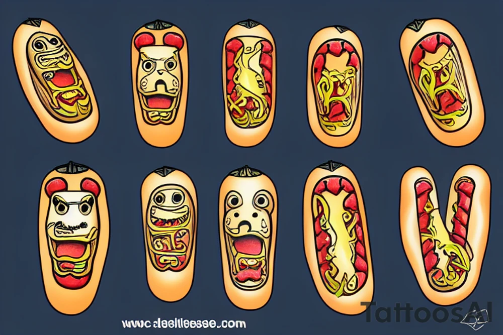 hotdog cheese weasel tattoo idea