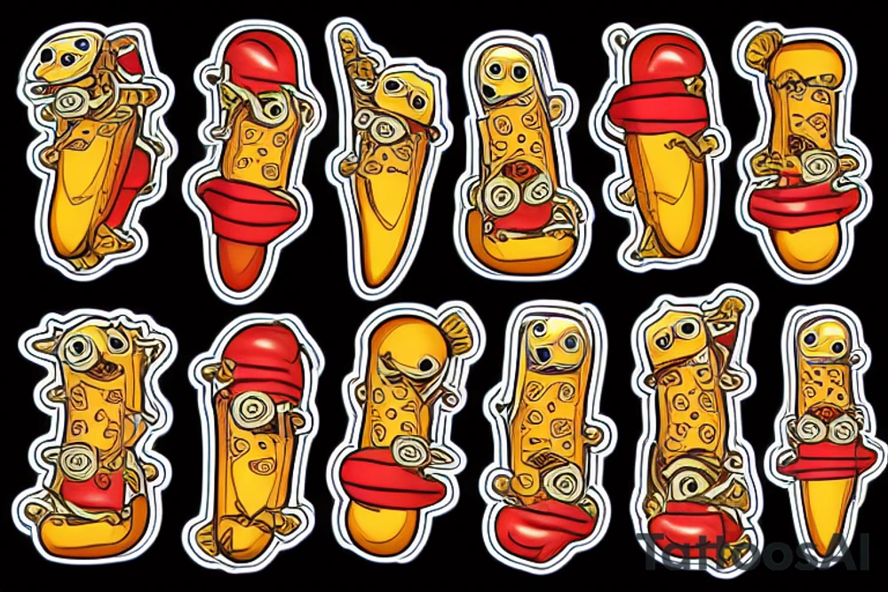 hotdog cheese weasel tattoo idea