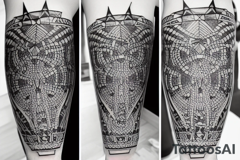 geometric vase titan tattoo idea