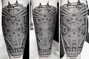 geometric vase titan tattoo idea
