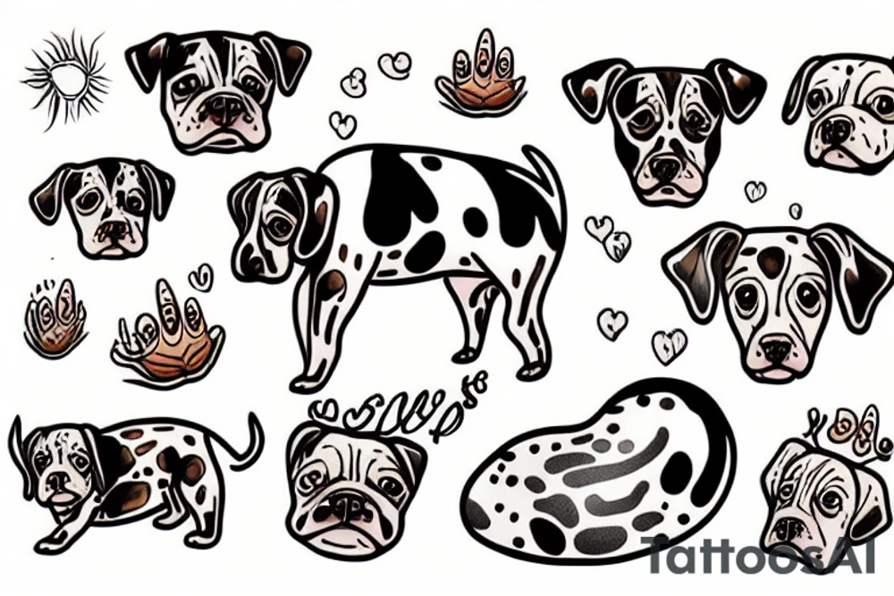Dog Bean Cow tattoo idea