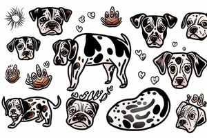 Dog Bean Cow tattoo idea
