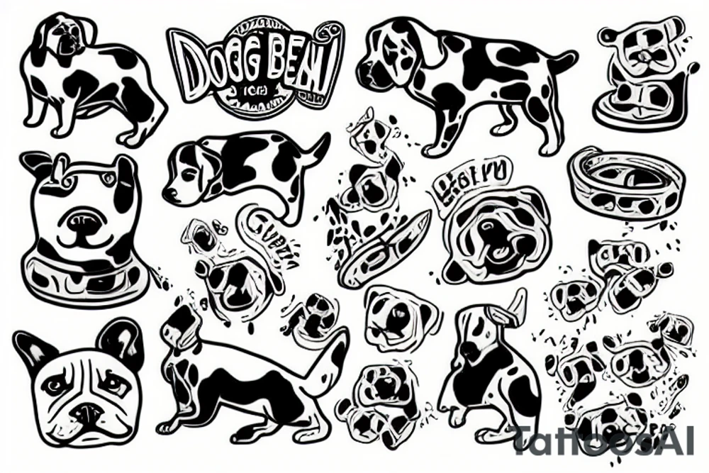 Dog Bean Cow tattoo idea