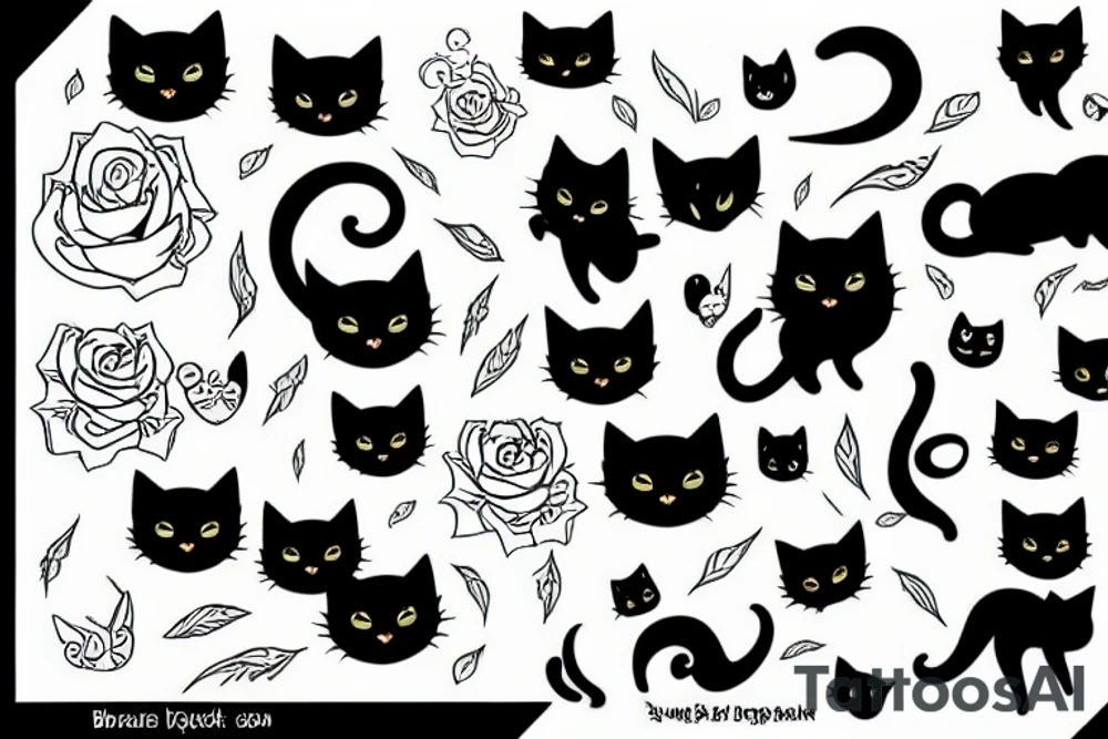 Black cat tattoo idea