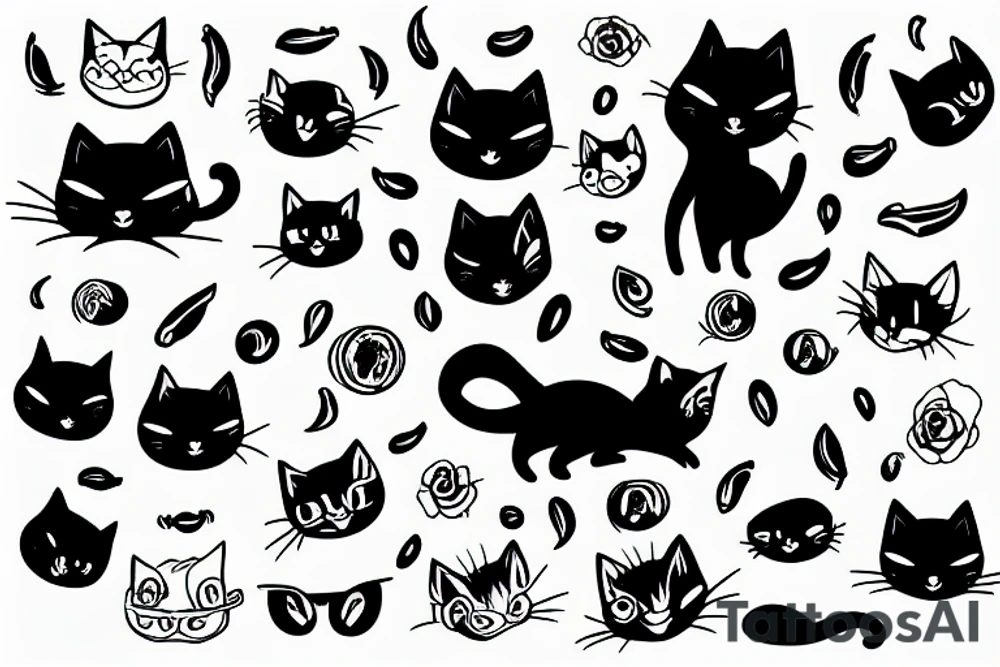 Black cat tattoo idea