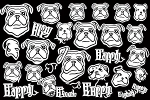Happy English Bulldog Sitting tattoo idea
