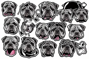 Happy English Bulldog Sitting tattoo idea