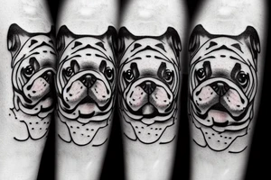 Happy English Bulldog Sitting tattoo idea