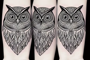 Owl staring forward tattoo idea