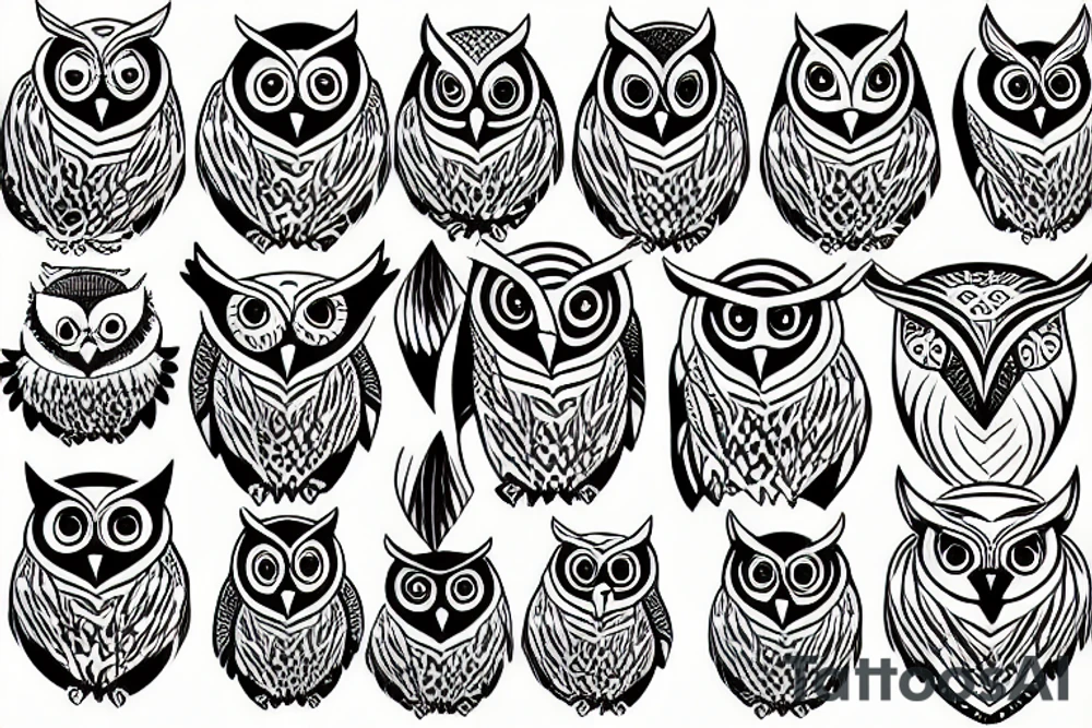 Owl staring forward tattoo idea