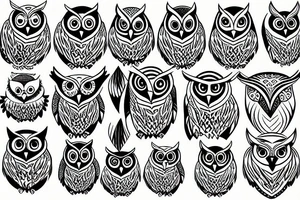 Owl staring forward tattoo idea