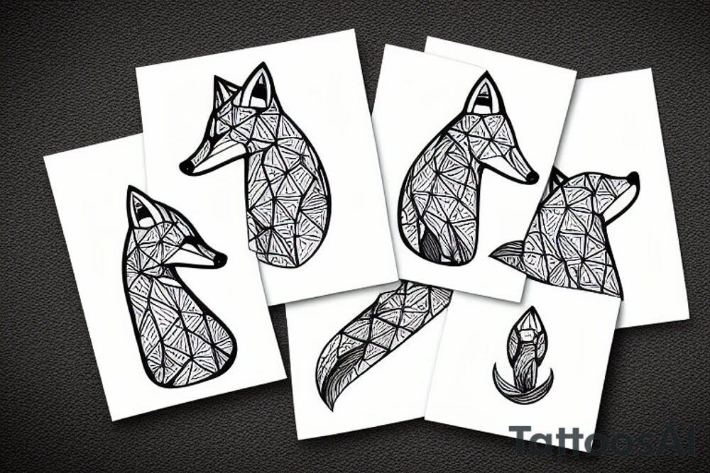 Fox staring forward tattoo idea