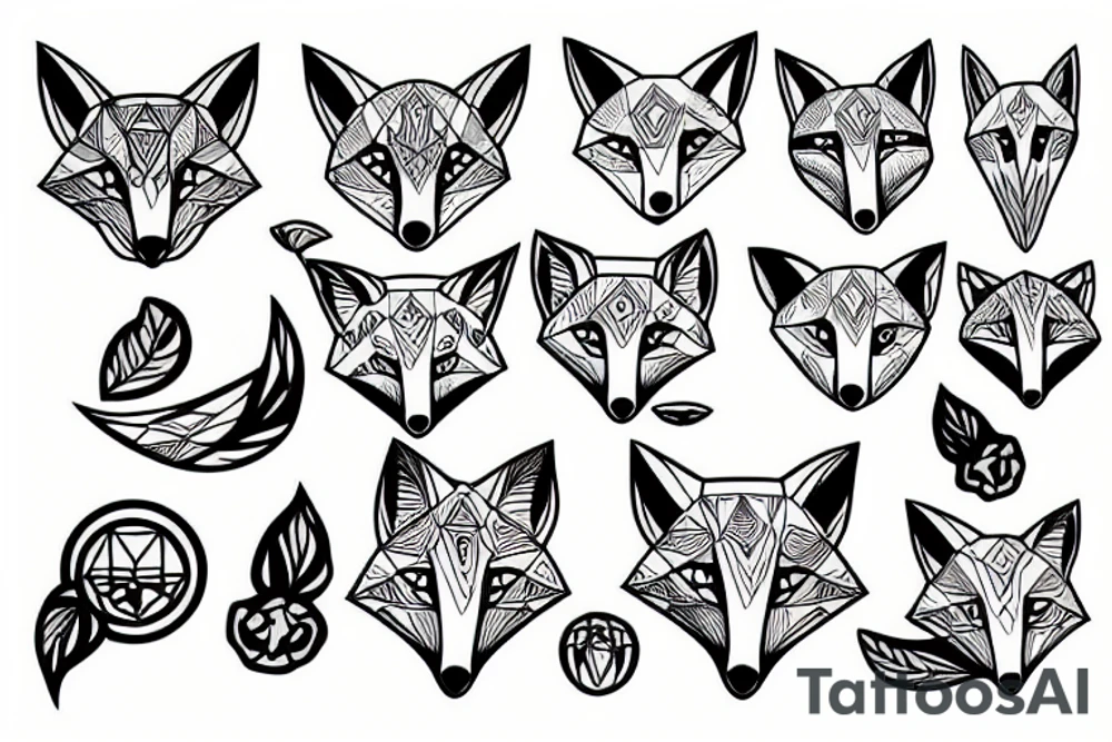 Fox staring forward tattoo idea