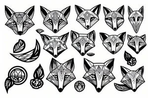 Fox staring forward tattoo idea