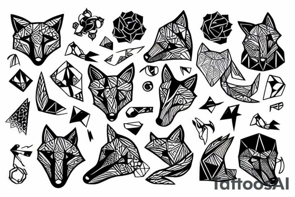 Fox sitting tattoo idea